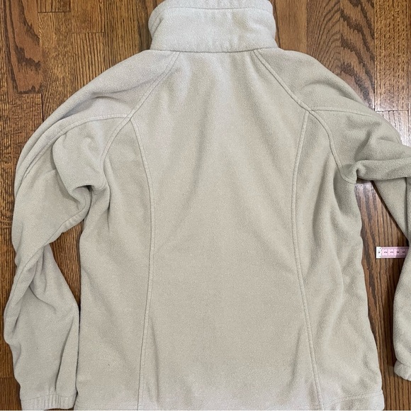 Columbia Fleece Jacket Cream Colored Side Pockets Size Large - Picture 8 of 12